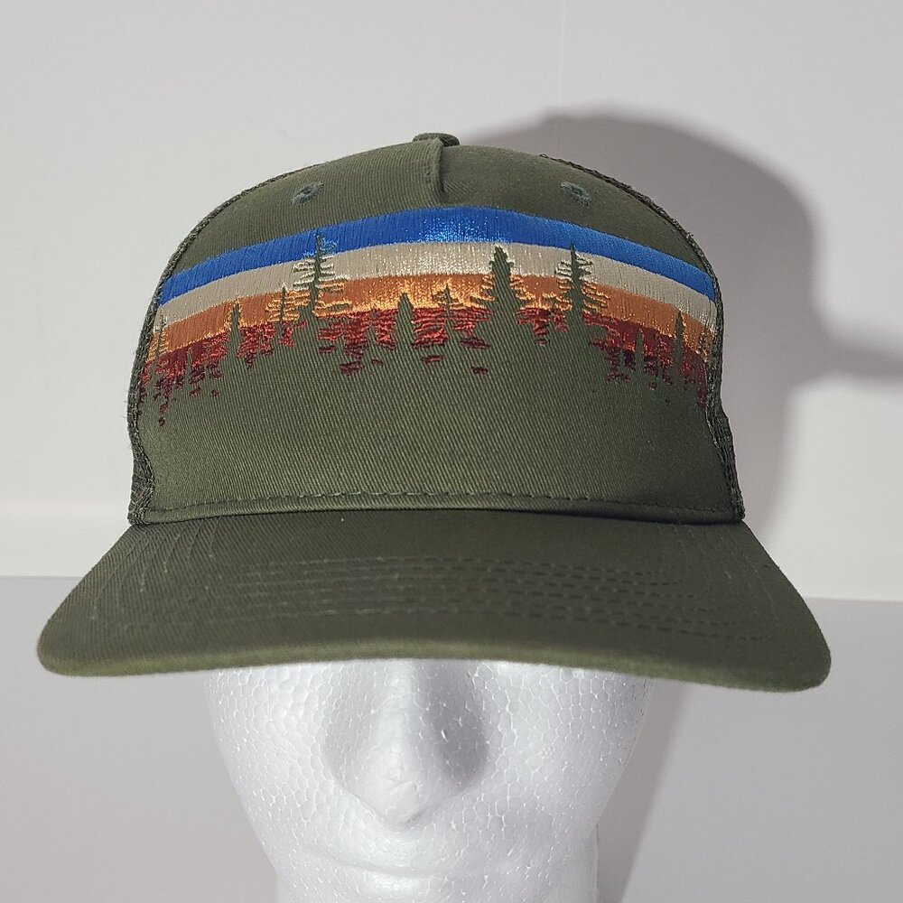 Locale Outdoor Colorado Patch Embroidered Tree Line Green Hat/Cat EUC